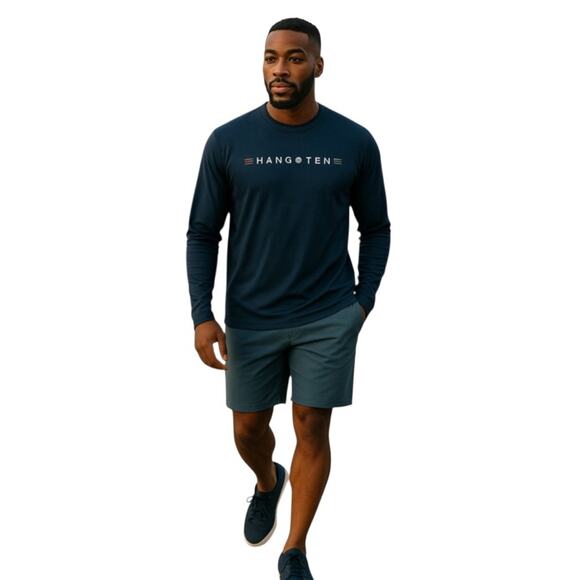 Hang Ten Men's Sun Tee Long Sleeve Shirt Blue Size XXL NWT - Picture 5 of 5